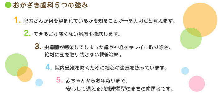 おかざき歯科５つの強み